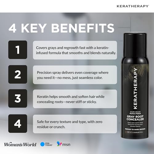 Dark Brown Root Concealer Spray - Gray Hair Touch Up & Cover Up