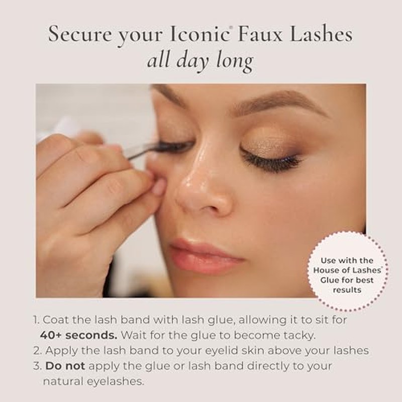 House of Lashes Iconic False Eyelashes - Comfortable Fake lashes for Bold Daring Look, Easy and Reusable Faux Mink Lashes for All Eye Shapes
