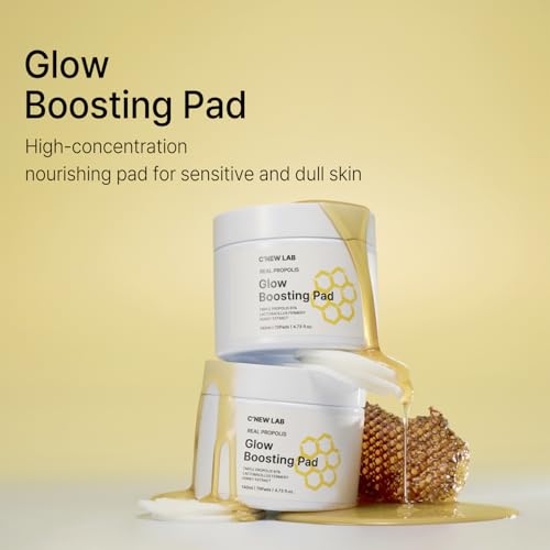 Propolis Glow Boosting Facial Pads - Hydrating Nourishing Skin Care (70 Pads)