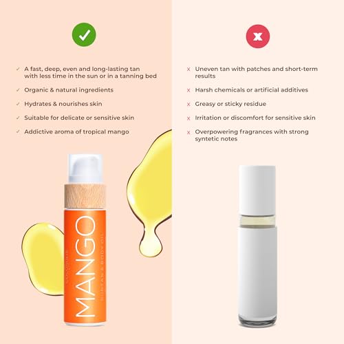 Cocosolis Organic Mango Tanning Lotion 6.76 Fl Oz - Fast Sun & Indoor Tan Oil with Vitamin E & Natural Oils
