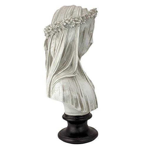 Indoor Bust Sculpture - Veiled Maiden Figurine for Home & Office Decor