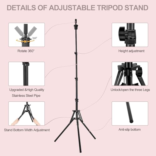 23 Inch Canvas Wig Head Mannequin with Tripod Stand & Accessories for Hair Styling & Display