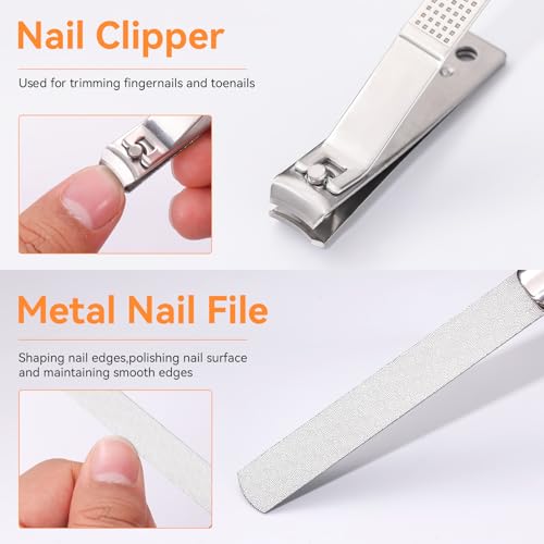 FAMILIFE 7-Piece Pedicure Kit Brown – Stainless Nail Tools for Ingrown Toenails