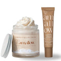 Amallow 100% Grass Fed Beef Tallow Skincare & Lip Balm Set - Whipped Moisturizer for Face & Body (Unscented) + All Natural Tallow Lip Balm (Vanilla Dream)