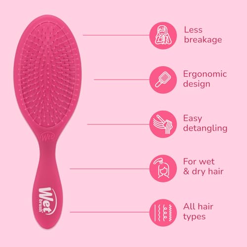 Wet Brush Original Detangler Hair Brush Pack of 2 - Pink Frost for All Hair Types