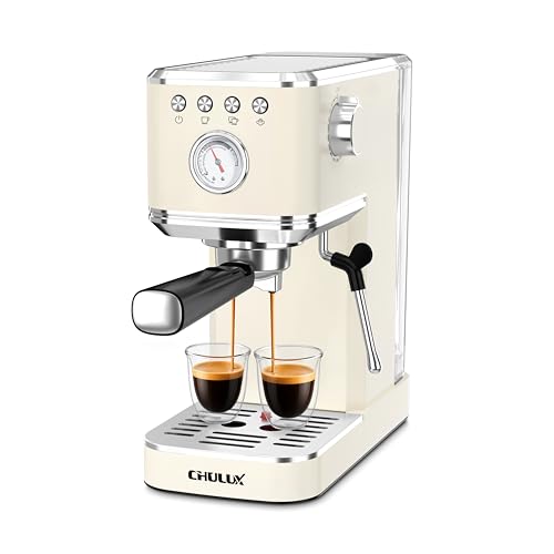 Slim Espresso Machine with Milk Frother - Home Cappuccino Maker - Creamy