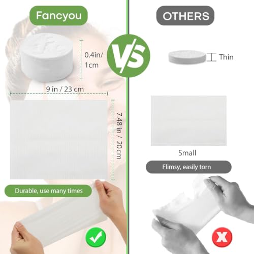 Disposable Face Compressed Towels Tablets 500 Pcs - White, Thick & Eco-Friendly, Reusable Travel Towels