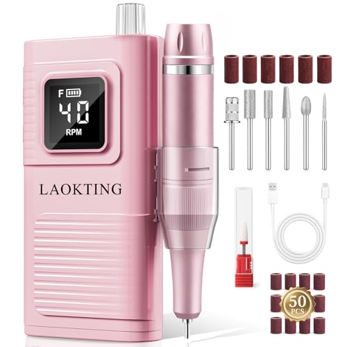 Cordless Electric Nail Drill Kit with 7 Bits & LCD Display - Professional Manicure Tool