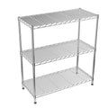 Adjustable 3-Tier Metal Wire Shelving Rack - Chrome Finish, 35.4x17.7x36.5 Inches - Heavy Duty Storage Shelf with Wheels - Variation of THIS listing