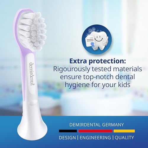 Mini Replacement Toothbrush Heads for Kids 3-6 Years - Lilac, 8 Pack