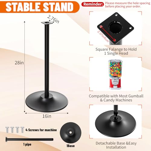 28-Inch Metal Gumball Machine Stand - Black, Single Variation