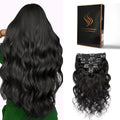 Clip in Hair Extensions 24 Inch Body Wave Jet Black 8pcs Brazilian Remy Human Hair