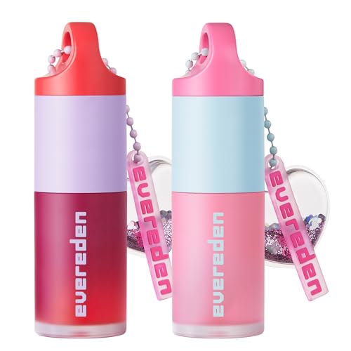 Evereden Kids Tinted Non Toxic Lip Gloss Kit: Ruby Red & Sakure Pink - Non Toxic Makeup Kit for Girls - Vegan Makeup - Hydrating Lip Gloss with Sunflower, Avocado, & Grapeseed Oils