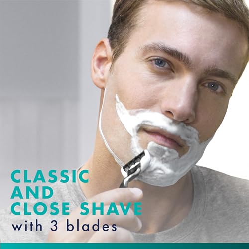 Gillette Mach3 Men's Razor with 10 Refills, 3-Blade System, Lubrication Strip - Variation of 1 Razor, 10 Refills