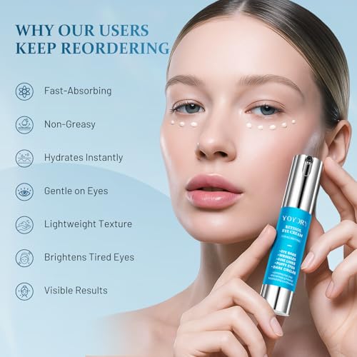Retinol Eye Cream for Dark Circles & Wrinkles - Hydrating Under Eye Treatment 0.67 fl oz