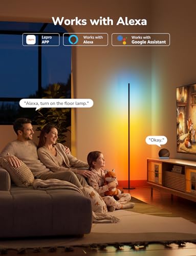 Lepro OE1 RGBICW Smart Corner Floor Lamp 1000LM App-Controlled Black