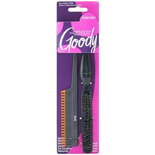 Goody Volume Boost Teasing Brush & Comb Set | Boar Bristle Damage-Free Root Lift & Backcombing Tool for Volumizing & Texture | Works on All Hair Types