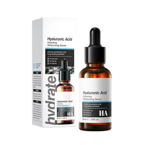 Hyaluronic Acid Face Serum with Vitamin C & Collagen - Anti Aging Moisturizing Facial Serum for Women - Vegan Skincare for Fine Lines & Dark Circles