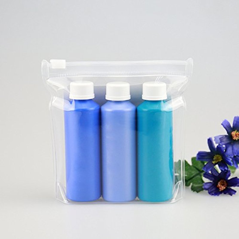 BLUECELL 10 PCS Plastic Small Waterproof EVA Soft Transparent Cosmetic Organizer Bag Pouch with Zipper Closure, Travel Toiletry Makeup Bag Item Name
