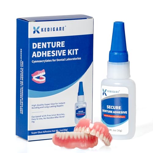 Kedicare Denture Repair Glue Kit - Instant Bonding for Cracks & Loose Teeth