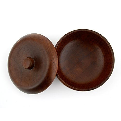 Grandslam Wooden Shaving Bowl with Lid Shaving Soap Bowl for Men Easy to Lather Fits Wet Shaving (Oak Wood)