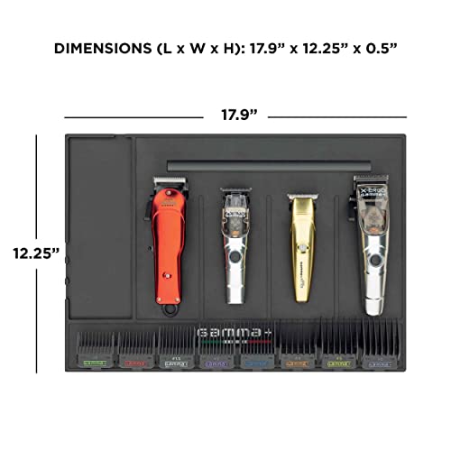 Magnetic Barber Mat and Station Organizer - Black | Hair Tool Storage & Anti-Slip Surface
