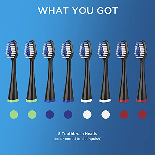 8-Pack Replacement Toothbrush Heads for Waterpik Complete Care 5.0/9.0 - Black Variation