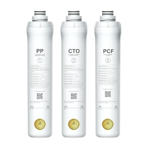 Water Filter Replacement Set for RO100ROPOT - 1 Year Supply with PP, CTO & PCF Filters