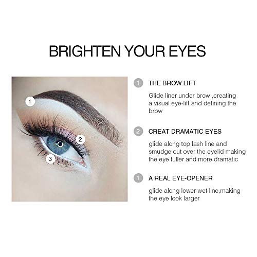 KAIQIKAIXI 12 White Eyeliner Pen, Eyebrow,Eye Shadow Pencil, Lip Line, Eyelid Pad, Pencil Makeup Set Tool