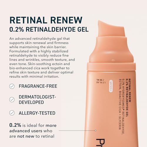 Prequel Skin Retinal Renew 0.2% Retinaldehyde Gel with Ectoin, Cica & Jojoba Oil – Supports Skin Barrier & Smooths Texture – Dermatologist Developed