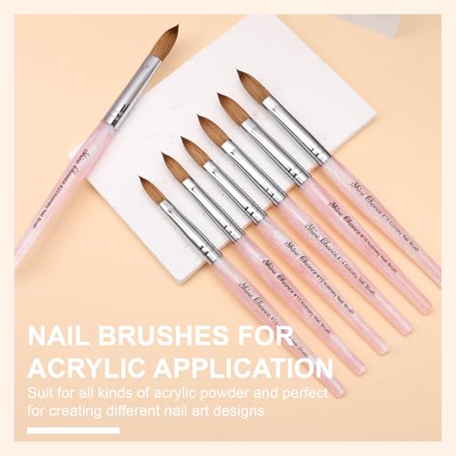 Acrylic Nail Brush Size 20 Pink - Kolinsky Sable Nail Art Tool for Manicure & Extensions