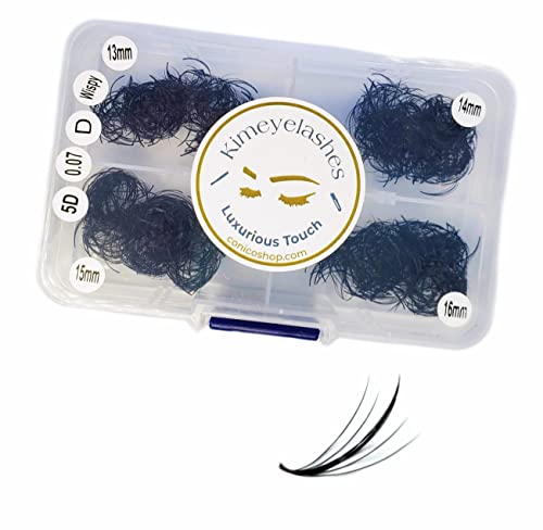 Premade Eyelash Extensions Fans 4 Lengths 9-12mm, 11-14mm, 13-16mm D Curl Wispy 5D 0.07mm - 9mm-12mm Variation