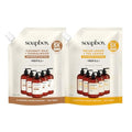 Soapbox Liquid Hand Soap Refill Combo Pack, Coconut Milk & Sandalwood + Meyer Lemon & Tea Leaves, 64oz Half Gallon Refills (Pack of 2)