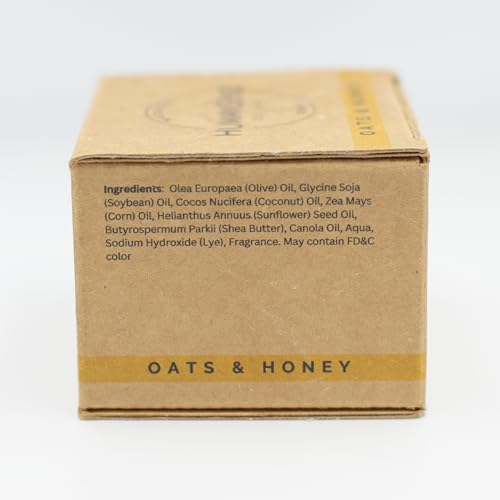 Human Sense Soap Bar Oats & Honey - 3 PK - 100% Natural, Cruelty Free, Paraben Free, Sulfate Free, Gluten Free, Light Brown