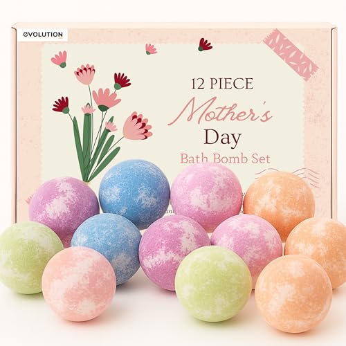 Mother’s Day Bath Bombs Set - 12 Relaxing Aromatherapy Bath Balls for Women - Gift for Mom