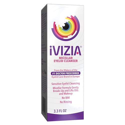 iVIZIA Eyelid Cleansing Bundle with 20 Sterile Single-Use Preservative-Free Wipes and 3.3Fl Oz BAK-Free Micellar Eyelid Cleanser