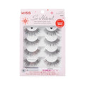 KISS So Natural Holiday False Eyelashes, ¡®Fluffy Natural¡¯, 10mm-12mm, Medium Volume, Tapered Ends, 3 Pairs + 1 Pair with Glitter, KISS SuperStick Strip Lash Adhesive, Clear, Net Wt. 4.8g (0.17 oz.)