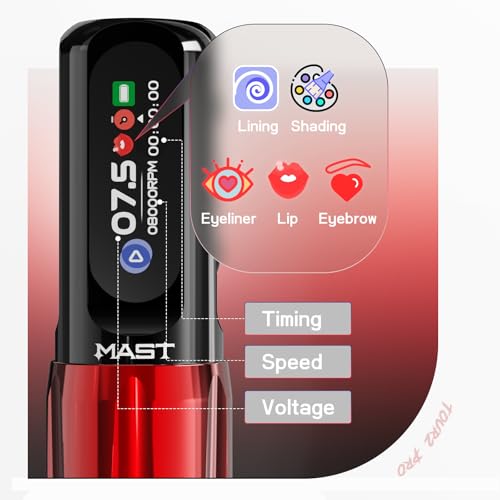 Purple Wireless Tattoo Pen Machine for Permanent Makeup & Fine Line Work