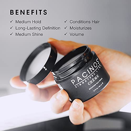 Pacinos Creme Hair Sculpting Wax Cream 4oz Pack of 2 Medium Shine, Water Soluble Styling