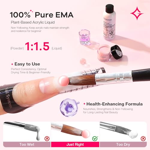 Acrylic Nail Kit for Beginners 600Pcs - Home Practice DIY Gel Polish Tips
