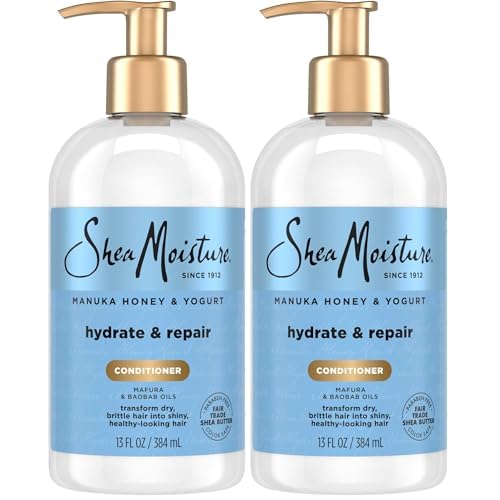 SheaMoisture Hydrate & Repair Conditioner for Damaged Hair Manuka Honey & Yogurt Shea Butter 13 oz (Pack of 2)