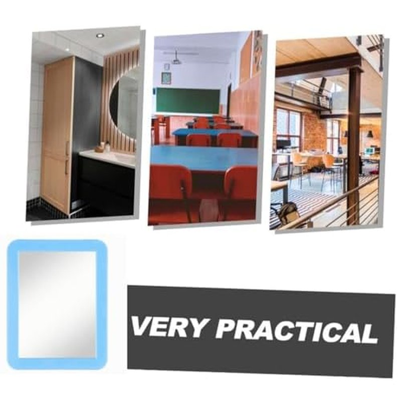 10 Pack Blue Magnetic Locker Mirror,5" x 7" Iocker Mirror Magnetic - Small Mirrors for School Locker, Bathroom, Workshop Toolbox, Office Cabinet,Easy Install