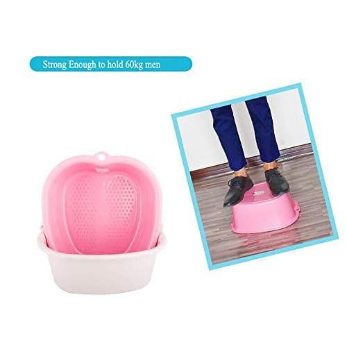 Large Plastic Foot Basin Bath Spa Tub Feet Massage for Soaking Foot,Toe Nails, and Ankles,Pedicure,Improved Sturdy Portable Feet Tub Pink