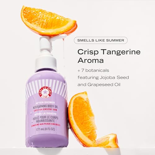 First Aid Beauty - Exfoliating Smooth Skin Routine: KP Bump Eraser Body Scrub with 10% AHA (8 oz) & After-Shower Nourishing Body Oil, Keratosis Pilaris Treatment to Reduce Bumps & Lock in Moisture