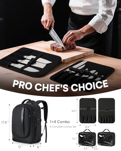 Professional Chef Knife Backpack with Waterproof Pockets & Tablet Sleeve