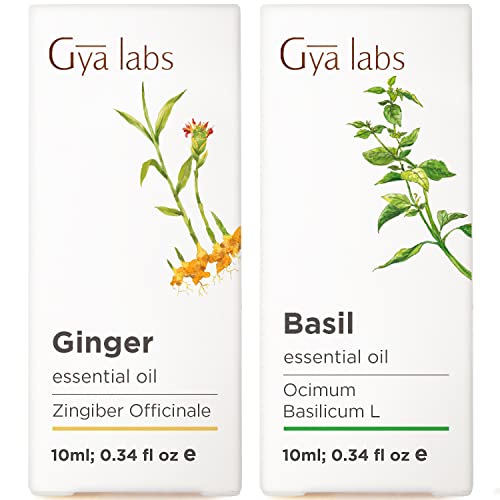 Sandalwood Essential Oils for Diffuser & Patchouli Essential Oil for Diffuser Set - Aromatherapy Grade Essential Oils Set - 2x0.34 fl oz - Gya Labs