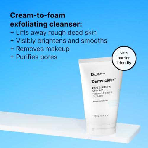 Dr.Jart+ Dermaclear Exfoliating Face Wash with BHA & Beta-Glucan, Oily Skin Care, 3.38 Fl Oz