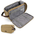 Khaki Large Travel Toiletry Bag for Men – Water-Resistant Shaving Organizer 12.5x6x7 Inches