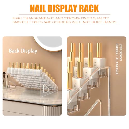 Acrylic Nail Polish Organizer Rack,2 Pcs 7 Tier Nail Polish Holder Stand,Sunglass Organizer, Essential Oils Storage Shelf, Holds Up to 84 Bottles