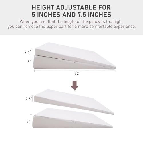 Adjustable Wedge Pillow Mattress Topper for Reflux Snoring Support